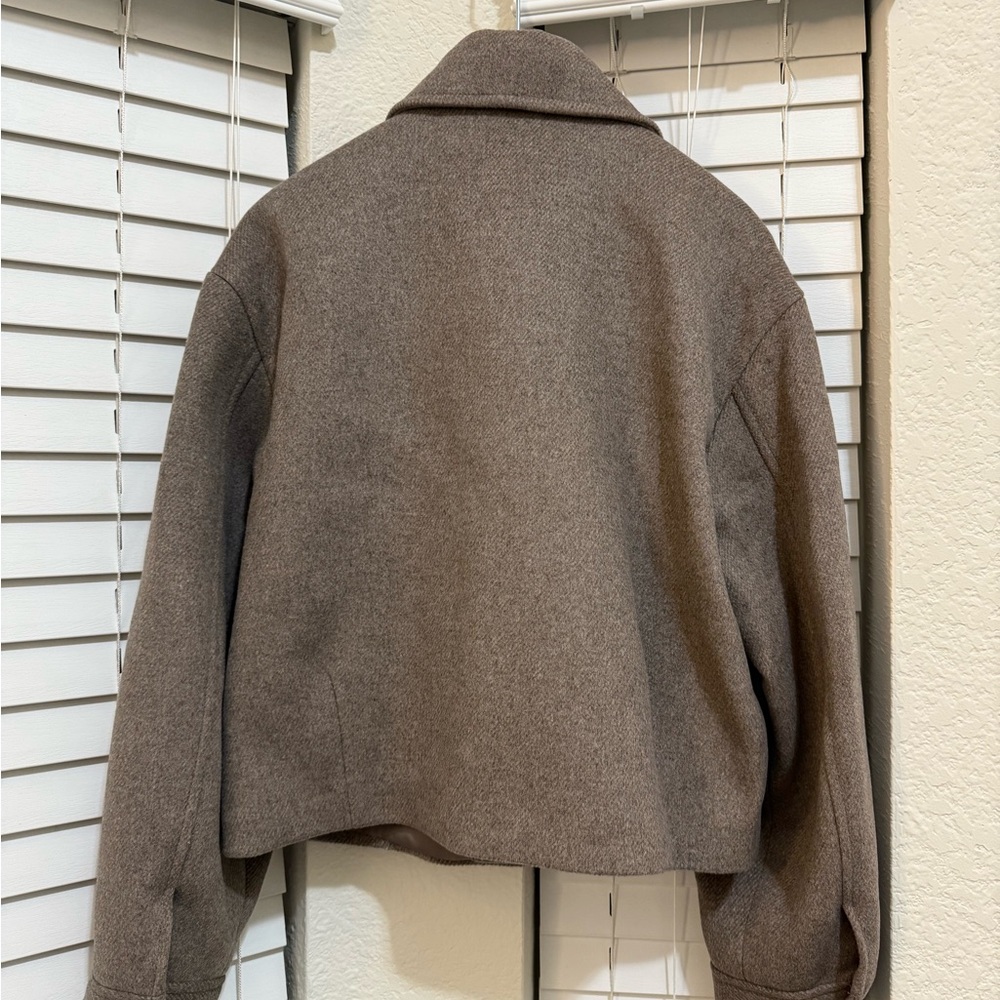 Women's Brown Wool Jacket - Picture 3 of 3
